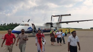 Der Inlandsflughafen Hanimaadhoo